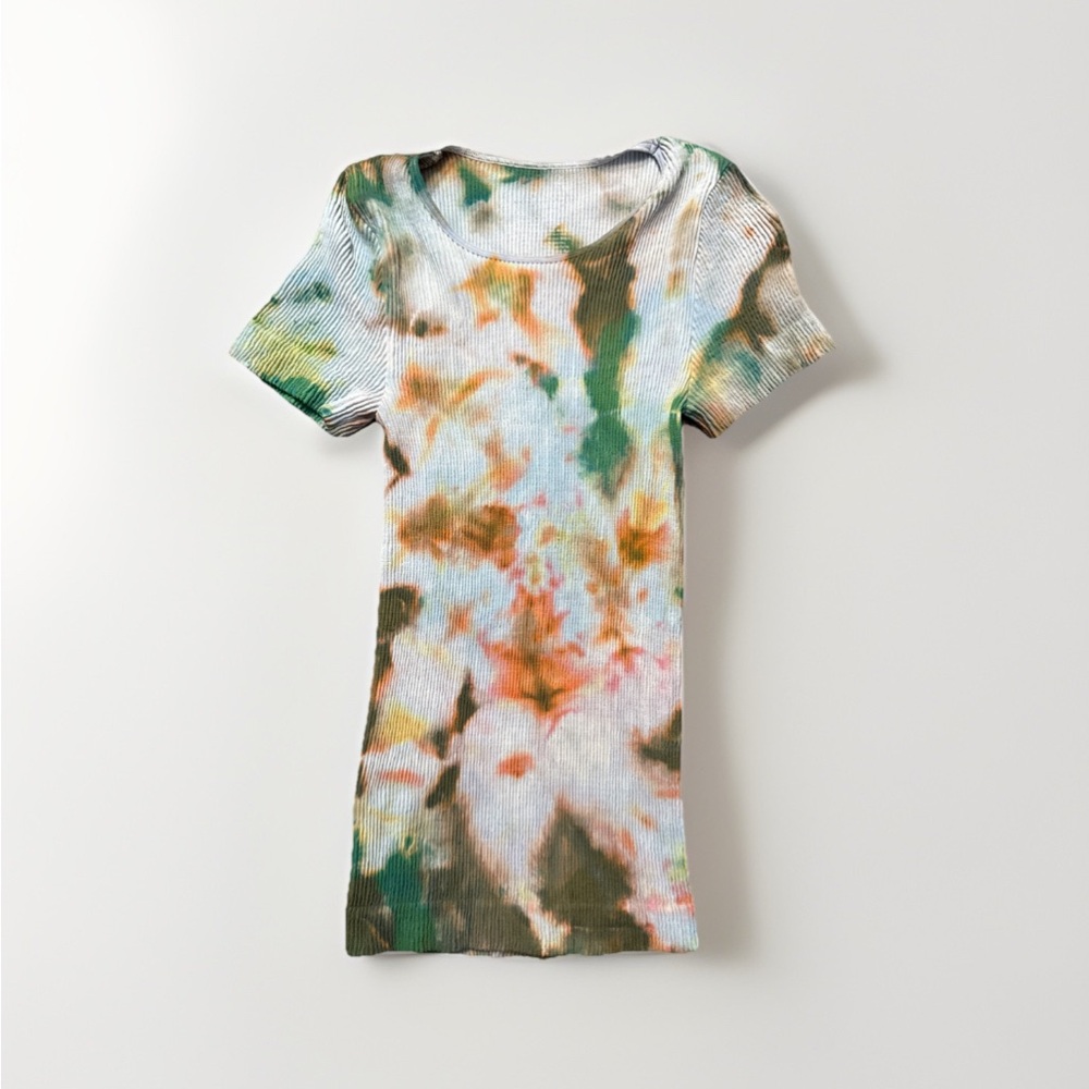 Free People Hand Tie-dyed Ribbed T-Shirt Women’s XS/S